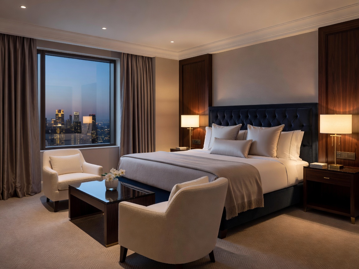 Beautifully appointed luxury hotel guest room
