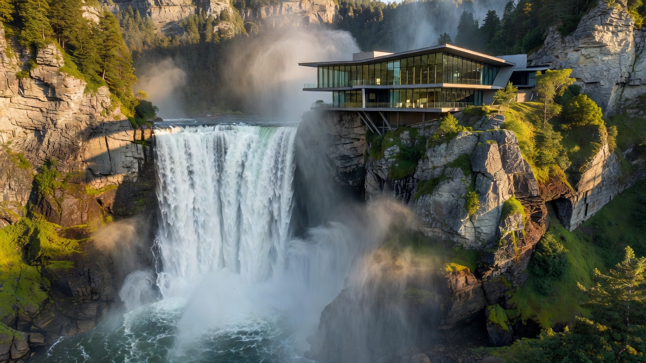 Cliff setting architecture of Fallsview overlooking the water