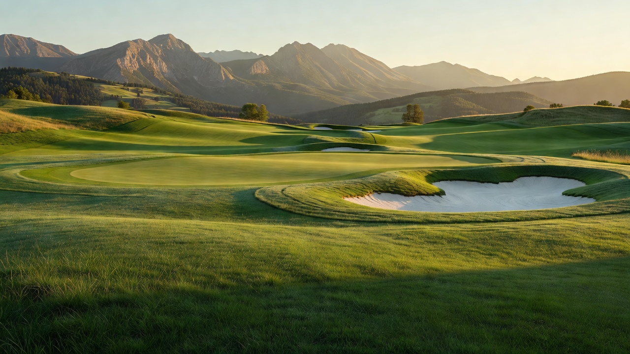 Lush golf course setting at St. Eugene Golf Resort in the mountains