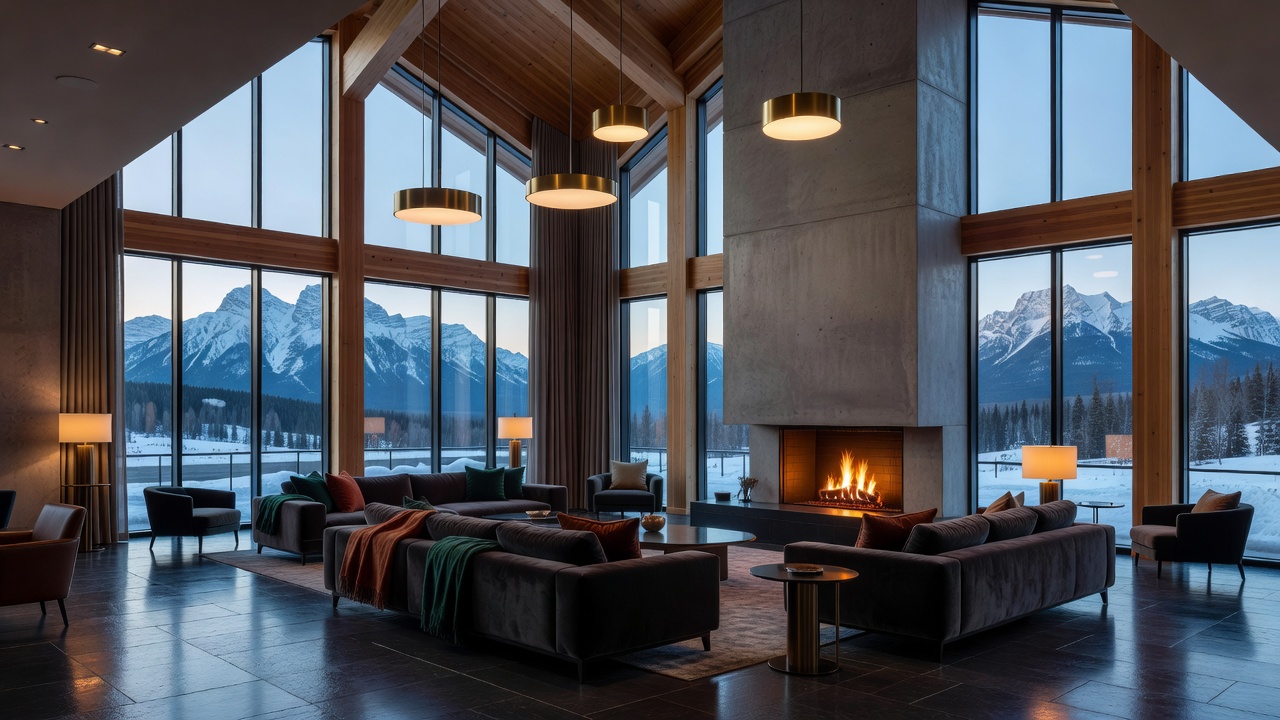 Luxurious Canadian hotel interior showing modern architectural design