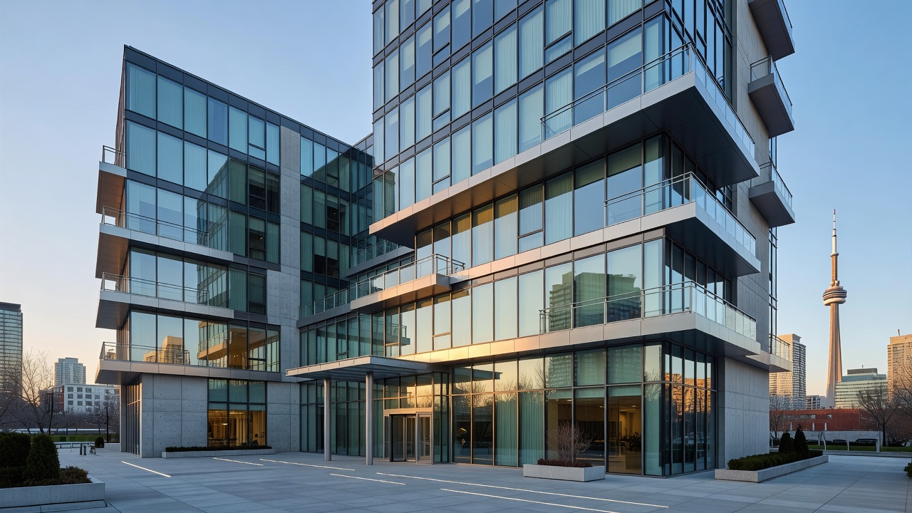 Modern hotel exterior and contemporary architecture in Toronto